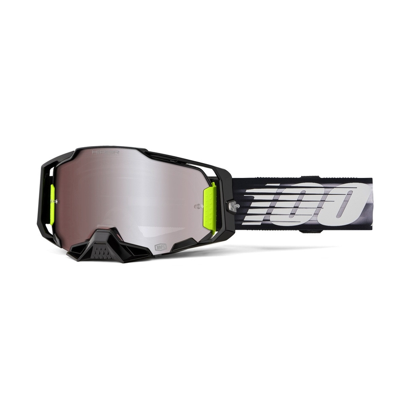 Motorcrossbril 100% ARMEGA Lightspeed met zilver HIPER plexi