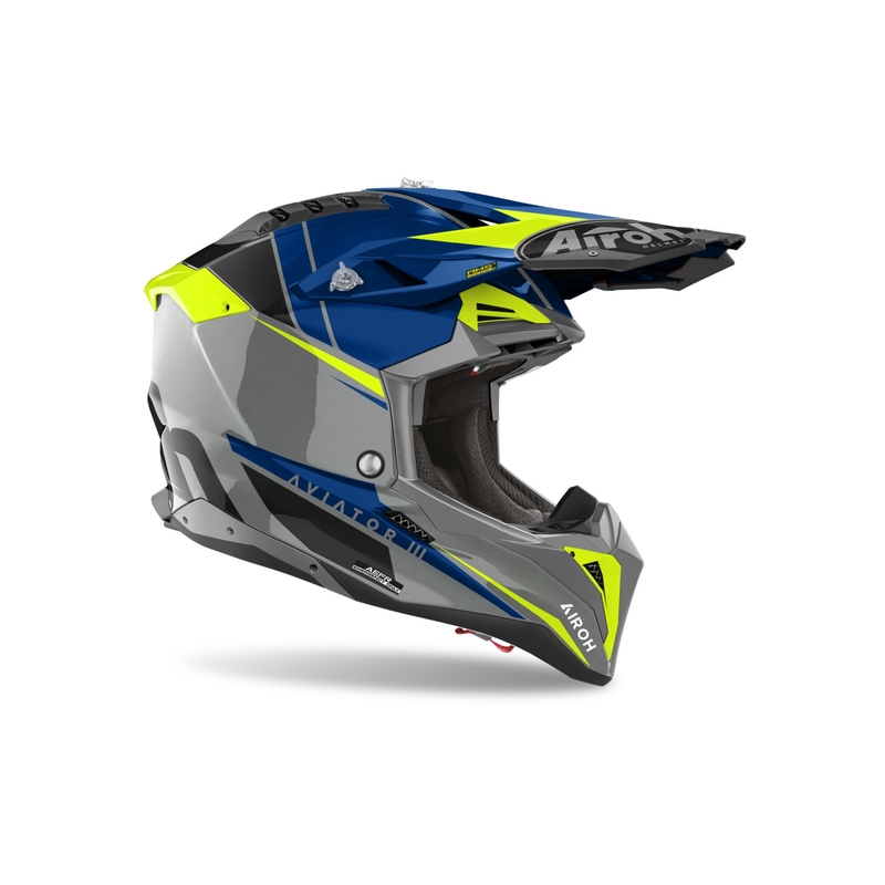 Motorcrosshelm Airoh Aviator 3.0 Push blauw