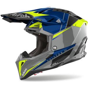 Motorcrosshelm Airoh Aviator 3.0 Push blauw