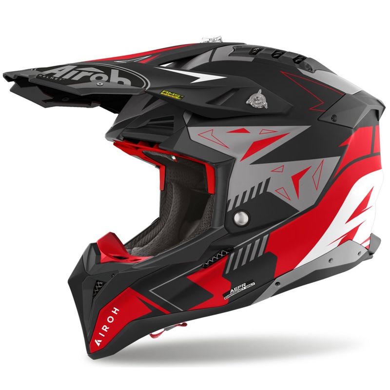 Motorcrosshelm Airoh Aviator 3 Spin rood mat