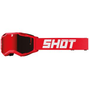 Motorcrossbril Shot Assault 2.0 Massief rood met iridium plexi