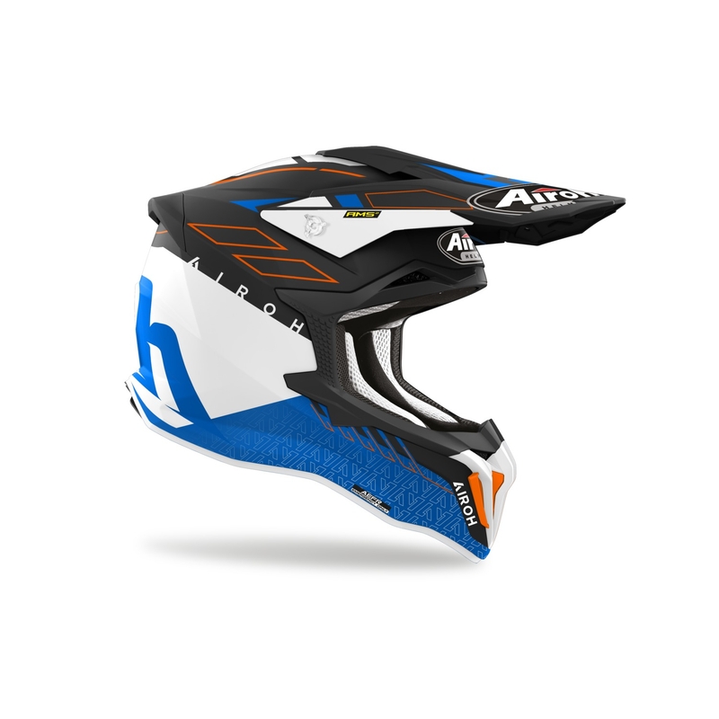 Motorcrosshelm Airoh Strycker Skin blauw mat uitverkoop