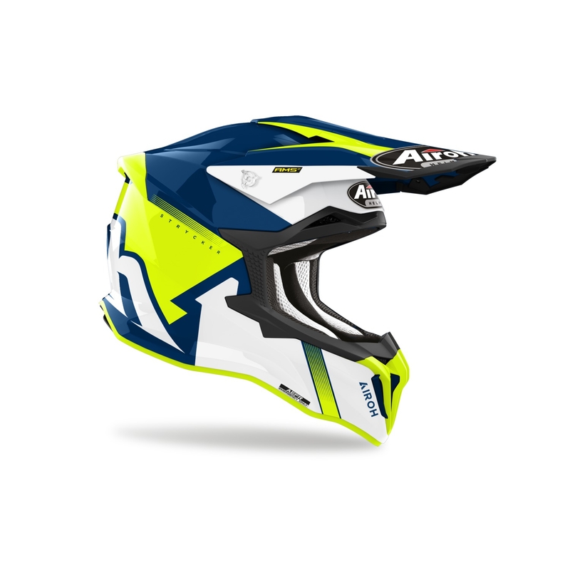 Motorcrosshelm Airoh Strycker Blazer geel uitverkoop