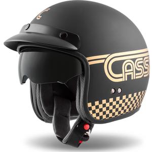 Cassida Oxygen Rondo open motorhelm zwart met goud