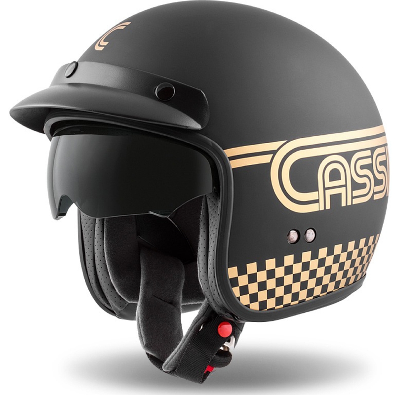 Cassida Oxygen Rondo open motorhelm zwart met goud