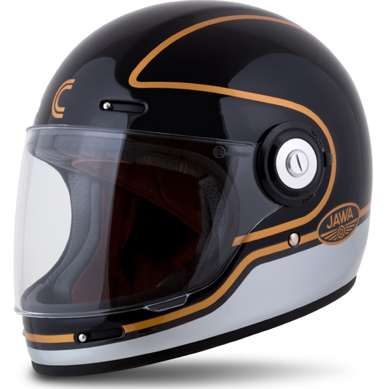 Integraal motorhelm Cassida Fibre Jawa Sport zwart-zilver-goud