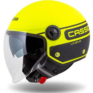 Cassida Handy Plus Linear fluorgeel-zwarte open motorhelm