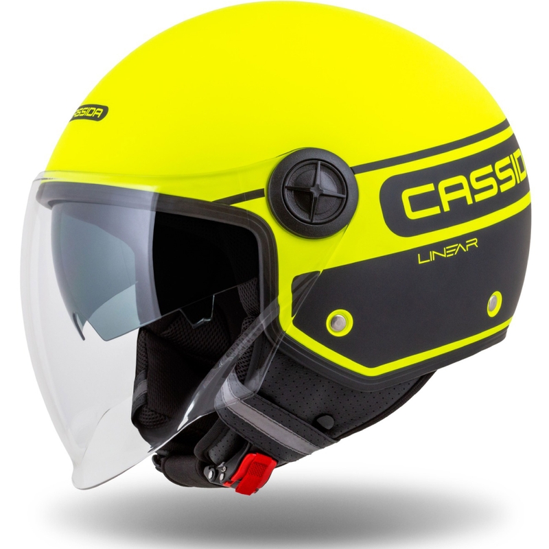 Cassida Handy Plus Linear fluorgeel-zwarte open motorhelm