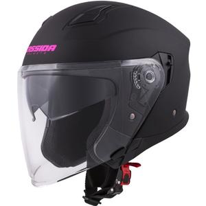 Cassida Jet Tech Open Motorhelm Zwart en Roze