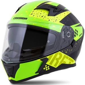 Integral motorhelm Cassida Integral 3.0 DRFT groen en parelgeel