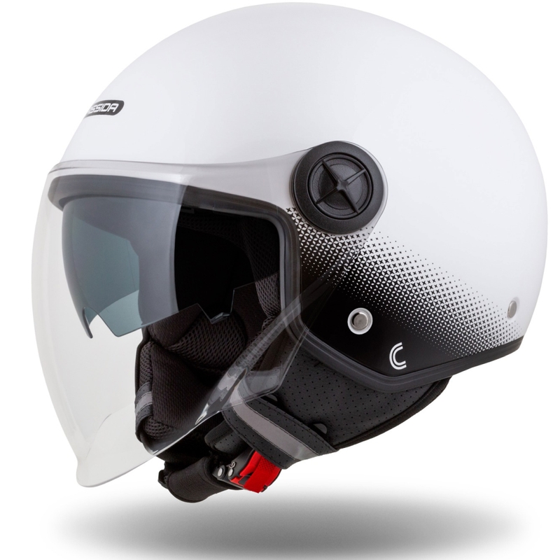 Cassida Handy Plus open motorhelm wit-zwart