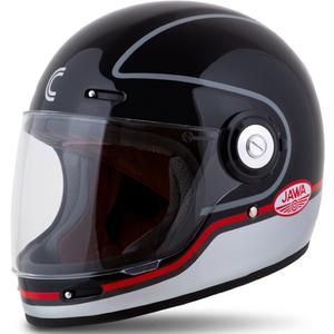 Integraal motorhelm Cassida Fibre Jawa Sport zwart-zilver-rood