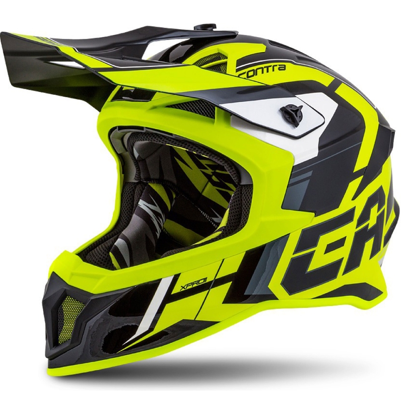 Cassida Cross Pro II Contra fluo geel-grijs-zwarte motorcrosshelm