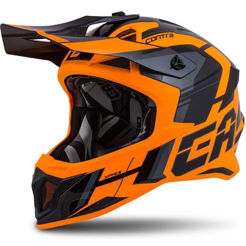 Cassida Cross Pro II Contra Motorcross Helm oranje-zwart-grijs