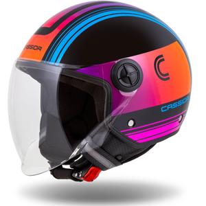 Cassida Handy Metropolis Zwart-Turkoois Kleurverloop Open Motorhelm