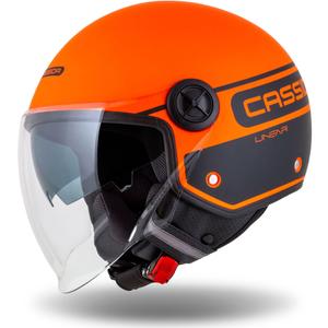 Cassida Handy Plus Linear open motorhelm oranje-zwart