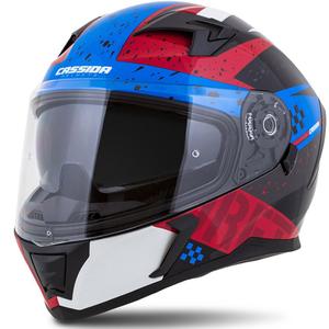 Integral motorhelm Cassida Integral 3.0 DRFT rood-parelmoer blauw