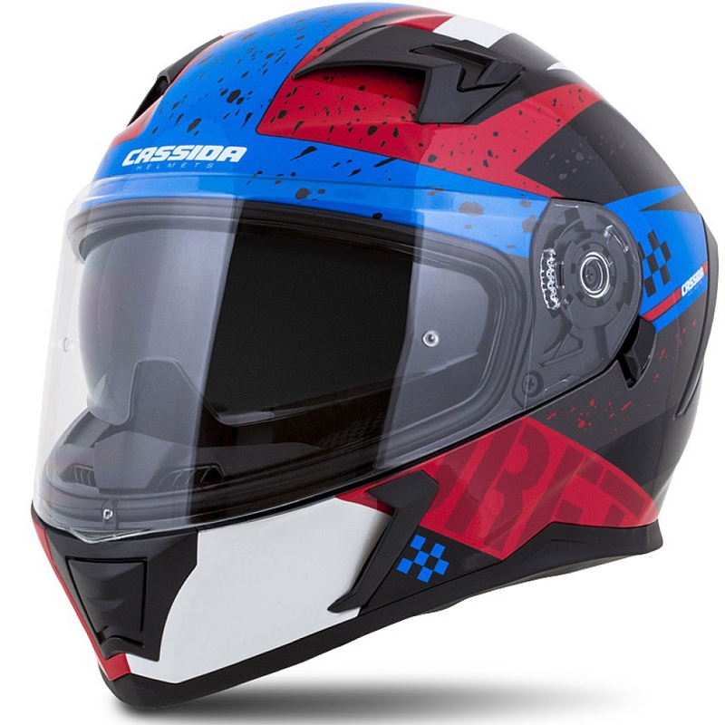 Integral motorhelm Cassida Integral 3.0 DRFT rood-parelmoer blauw