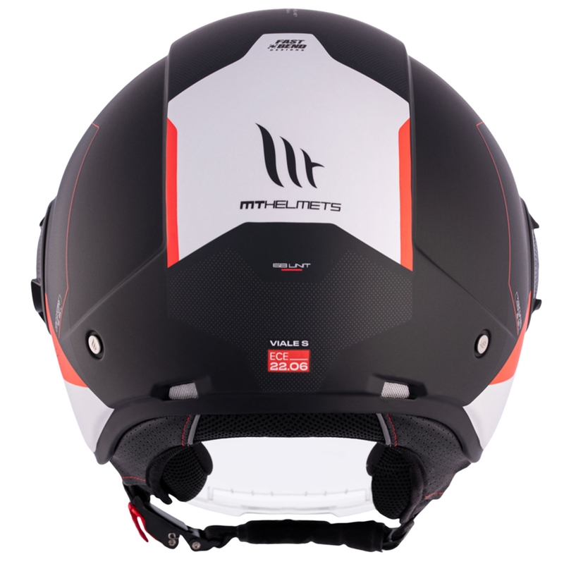 Open Motorhelm MT Viale SV S 68 Eenheden A5 wit-rood-zwart