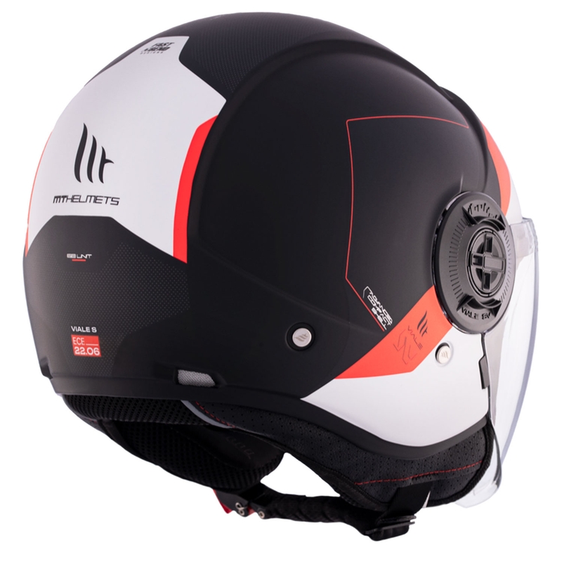 Open Motorhelm MT Viale SV S 68 Eenheden A5 wit-rood-zwart