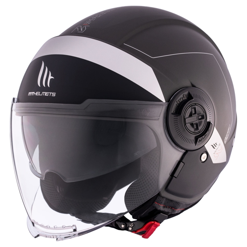 Open motorhelm MT Viale SV S 68 Unit D2 zwart-grijs uitverkoop