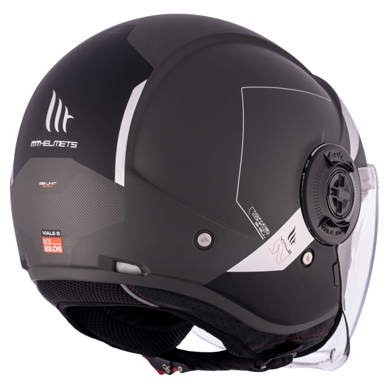 Open motorhelm MT Viale SV S 68 Unit D2 zwart-grijs uitverkoop