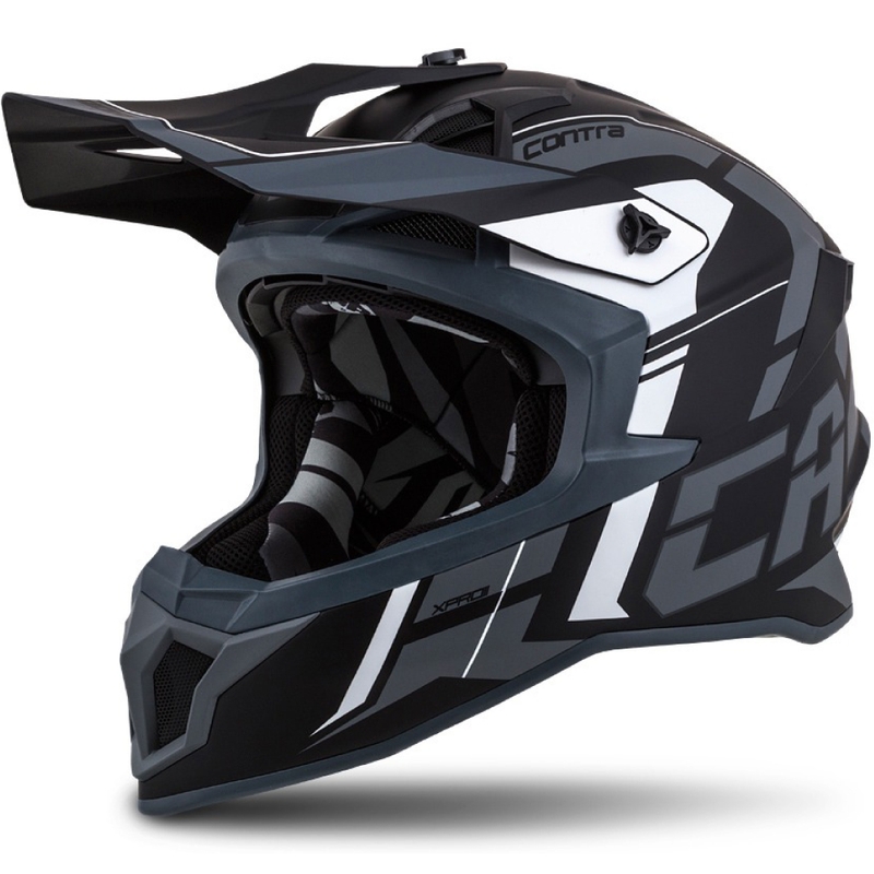 Cassida Cross Pro II Contra motorcrosshelm zwart-grijs-wit