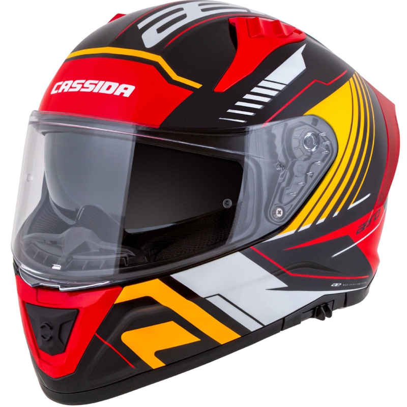 Cassida Aero Drome parel zwart-oranje-rood-wit integraal motorhelm