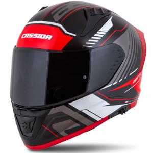 Cassida Aero Drome zwart-rood-wit-grijs integraal motorhelm