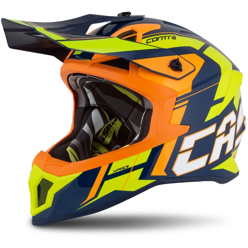 Cassida Cross Pro 2 Contra fluo geel-oranje-blauw motorcrosshelm