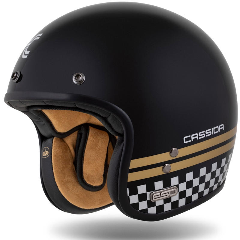 Open helm Cassida Eso Forty Nine zwart parelgoudgrijs