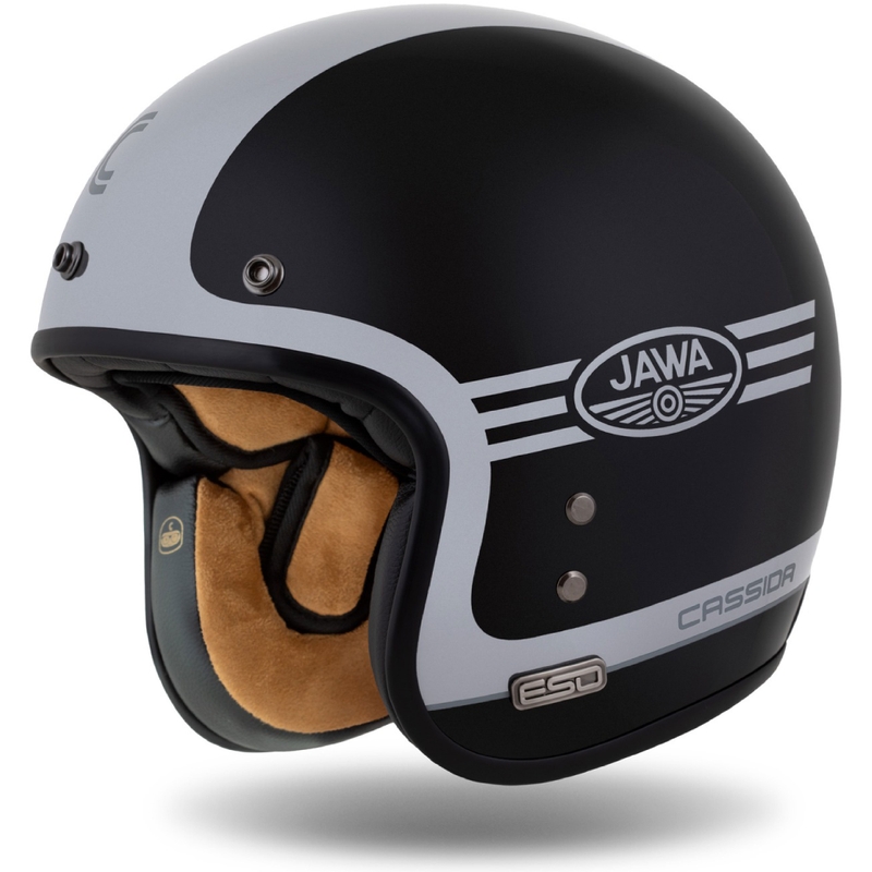 Cassida Eso Jawa Panel Open Face Helm Zwart Parel-Antraciet-Zilver