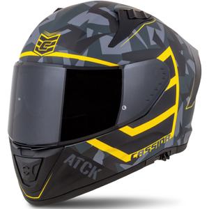 Integraal motorhelm Cassida Aero camo grijs-zwart-fluo geel