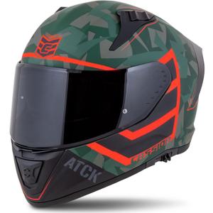 Cassida Aero ATCK camo groen-zwart-grijs-oranje integraal motorhelm