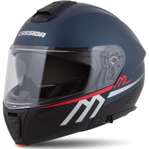 Cassida Modulo 2.1 Compass flip-up motorhelm mat blauw parelmoer rood