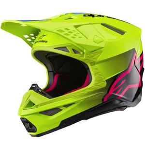 Alpinestars Supertech S-M10 Unite fluo geel-zwart-roze motorcrosshelm