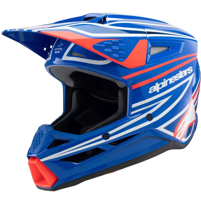 Alpinestars S-M3 WURX kindercrosshelm blauw-rood-wit-zwart