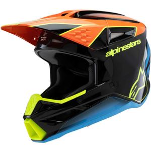 Kinder motorcrosshelm Alpinestars S-M3 FRAY zwart-fluo oranje-fluo geel-turquoise 2025