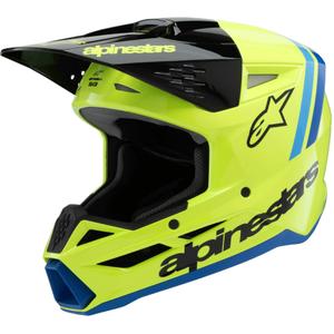 Kinder motorcrosshelm Alpinestars S-M3 RADIUM fluo geel-zwart-blauw 2025