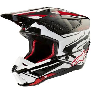 Alpinestars S-M5 Action 2 zwart-wit-rood motorcrosshelm