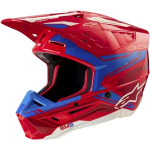 Alpinestars S-M5 Action 2 fluor rood-blauwe motorcrosshelm