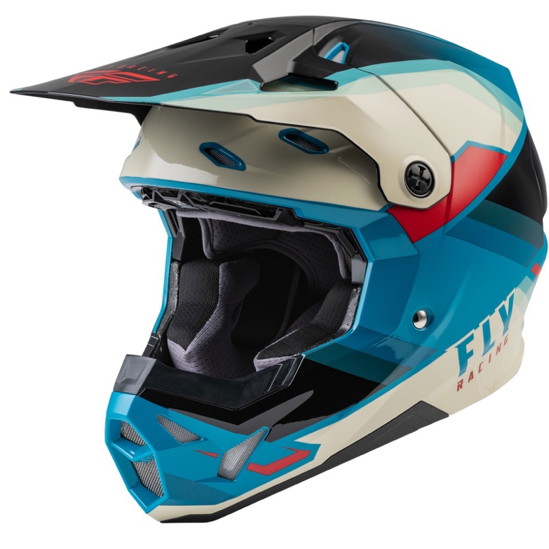 Motorcrosshelm FLY Racing Formula CP zwart-grijs-turquoise