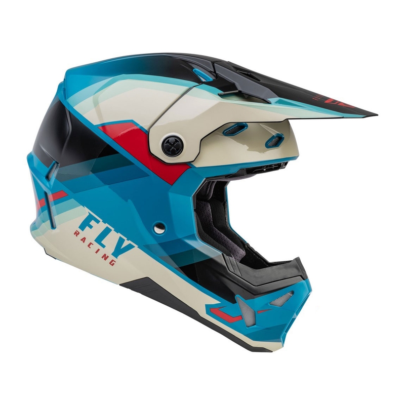 Motorcrosshelm FLY Racing Formula CP zwart-grijs-turquoise