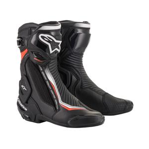 Alpinestars SMX Plus 2 zwart-wit-fluorode motorlaarzen