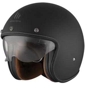 Open motorhelm MT Le Mans 2 SV S SOLID A1 matzwart
