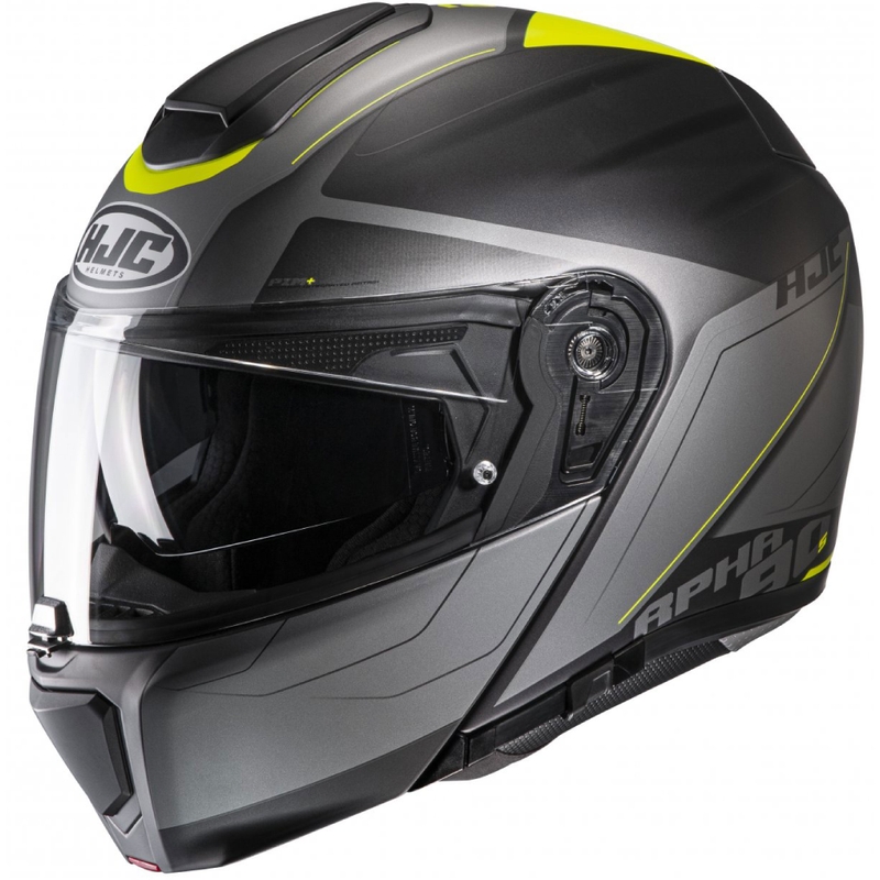 Vyklápěcí přilba na motorku HJC RPHA 90S Cadan MC3HSF šedo-fluo žlutá