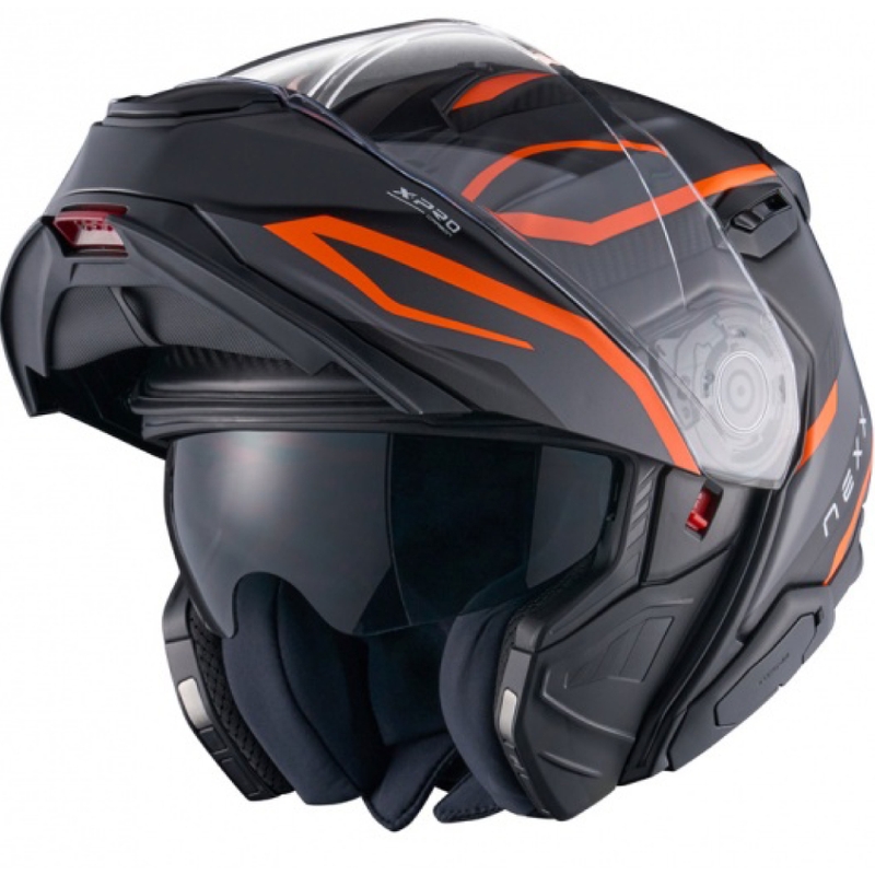 Opklapbare motorhelm Nexx X.Lifetour PRO Mile mat oranje-grijs