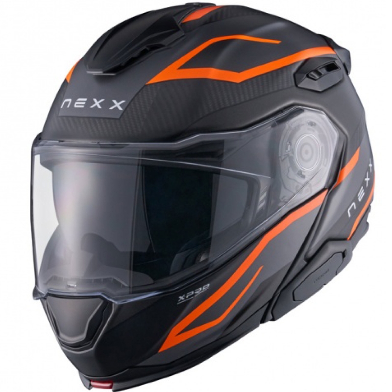 Opklapbare motorhelm Nexx X.Lifetour PRO Mile mat oranje-grijs