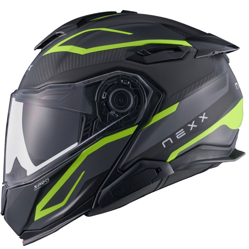 Opklapbare motorhelm Nexx X.Lifetour PRO Mile mat grijs-fluo geel