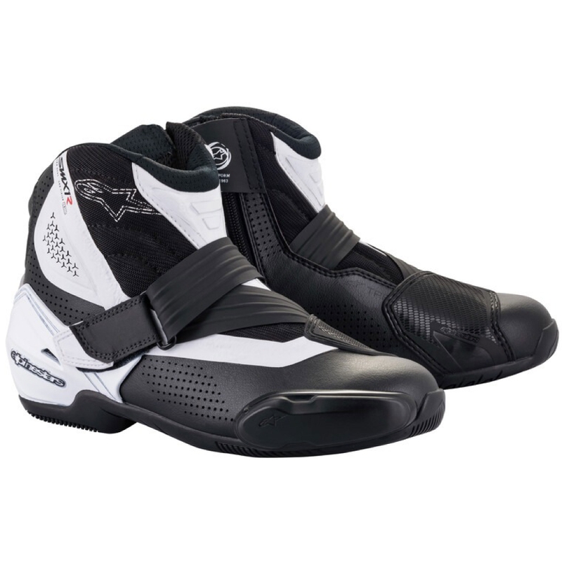 Alpinestars SMX-1 R Geventileerde Zwart-Witte Motorfietslaarzen